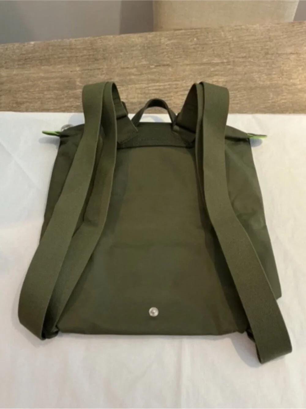 Longchamp Le Pilage Backpack, Size M, forest green